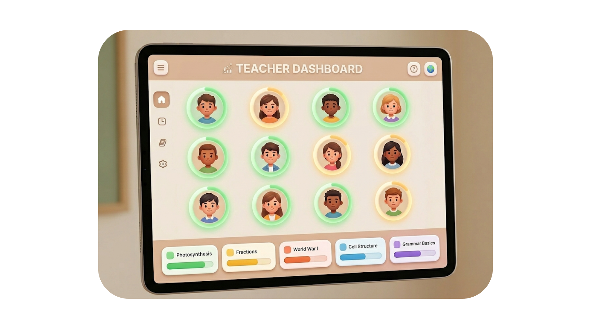 Teacher dashboard showing class retention data